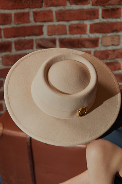 哈利波特，霍格華茲徽章學院風毛呢紳士帽