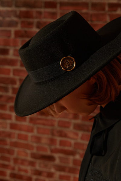 哈利波特，霍格華茲徽章學院風毛呢紳士帽