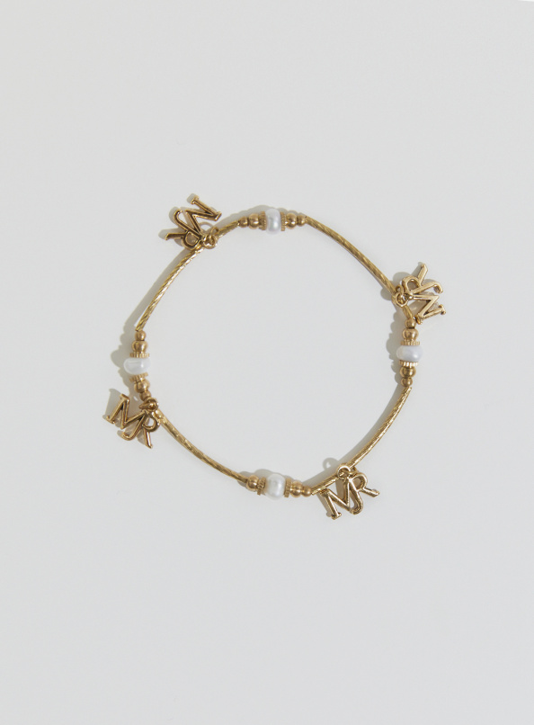 獨家開發,MJR造型Logo珍珠黃銅手鍊