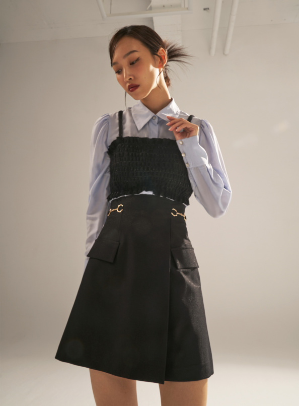 身份的標記,兩件式baby摺馬甲背心襯衫