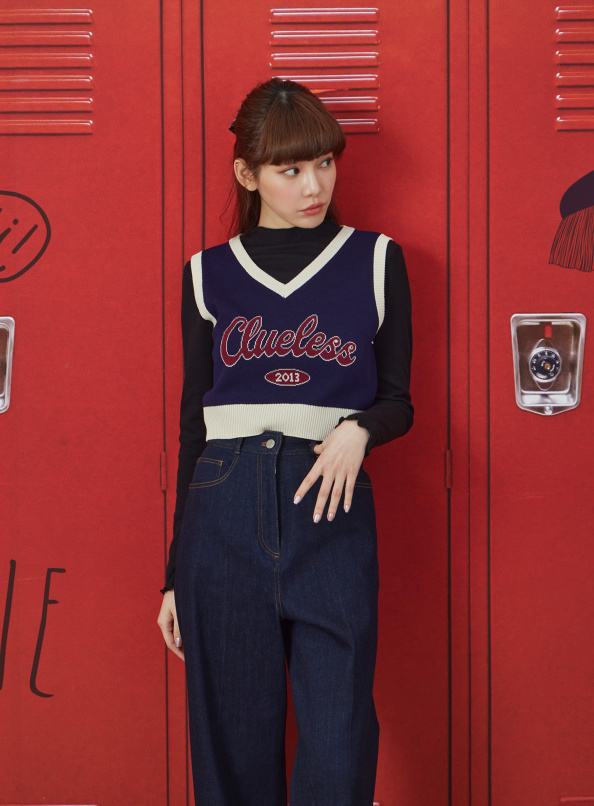 獨領風騷，字母標語短版針織背心