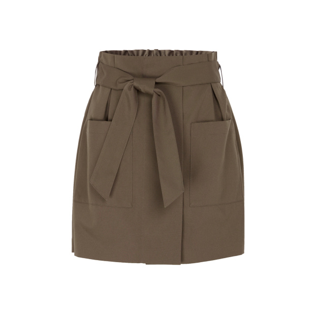 悄然,花苞腰頭設計綁帶褲裙