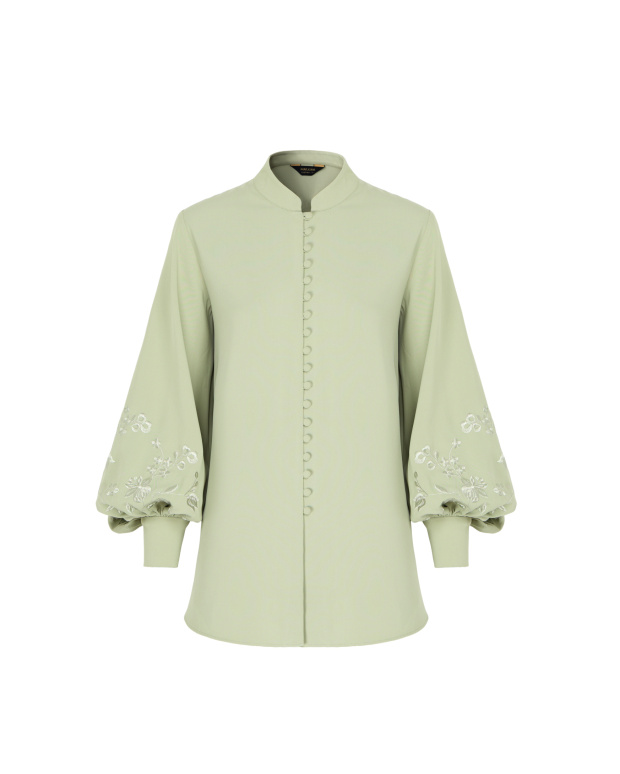 迴盪,中山領刺繡上衣