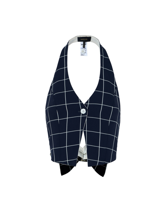 水鏡，兩面穿削肩單扣背心