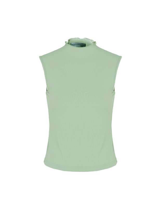 莞爾，小立領捲邊無袖涼感上衣