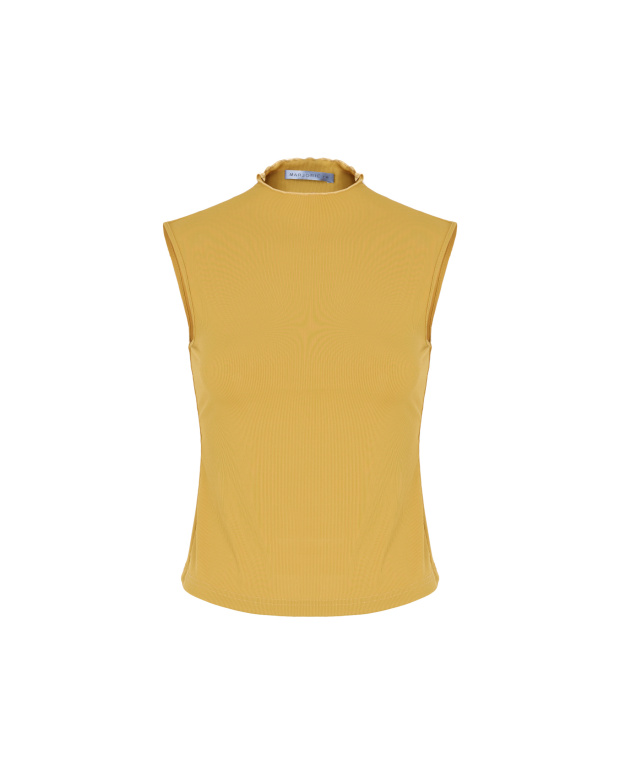 莞爾，小立領捲邊無袖涼感上衣