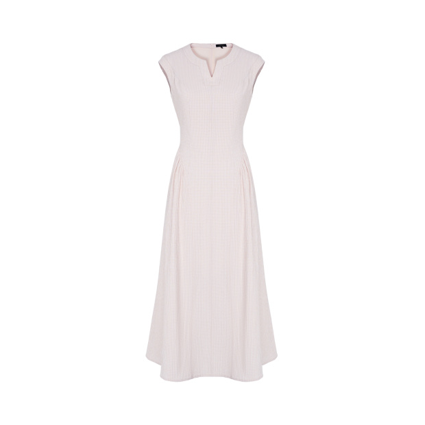 誕生，造型側抓皺坎肩洋裝