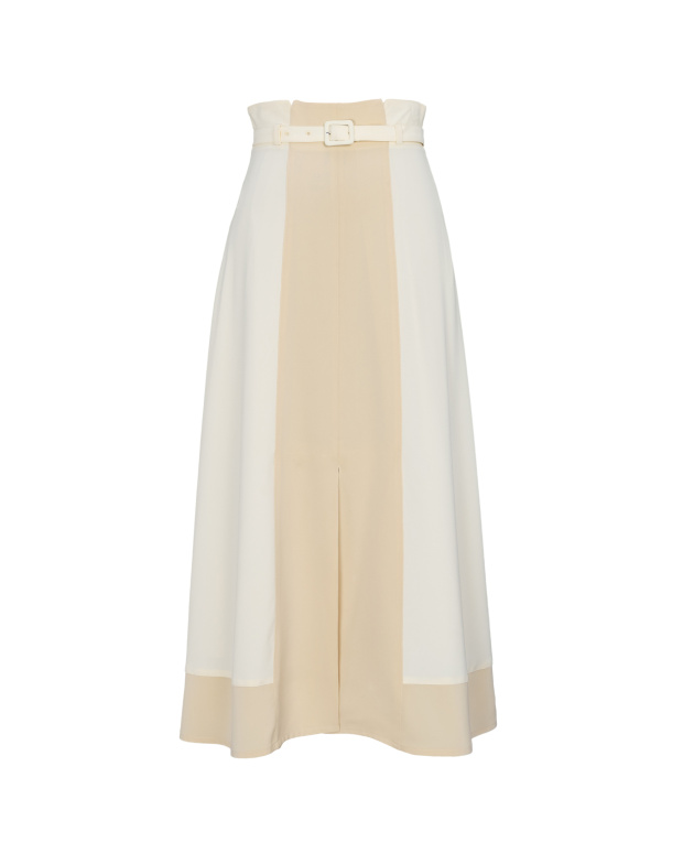 柔和夢境,撞色拼接扣環長裙