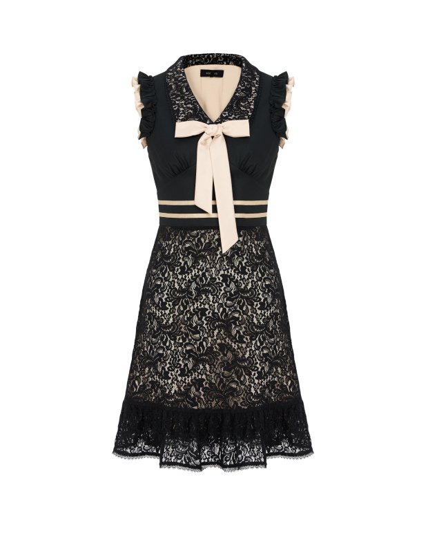 夜曲，高雅蕾絲撞色短洋