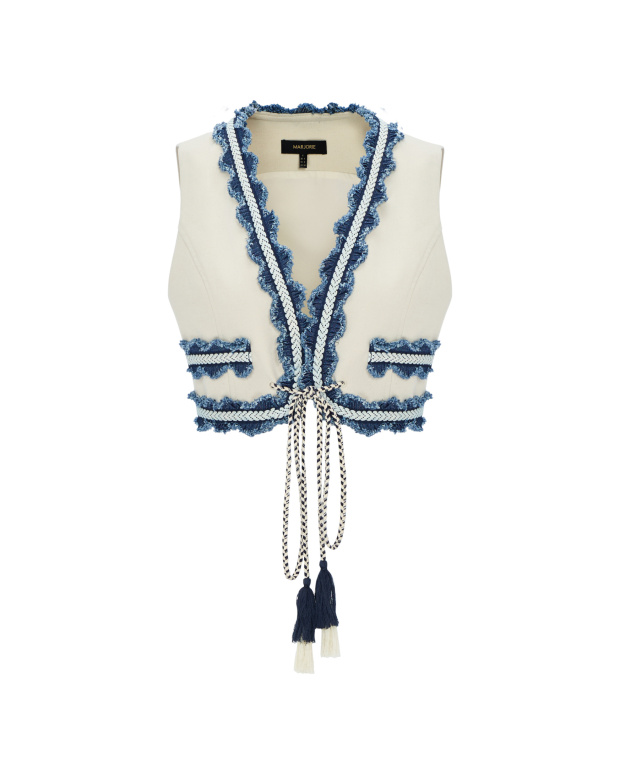 黃昏行旅，織帶剪接背心