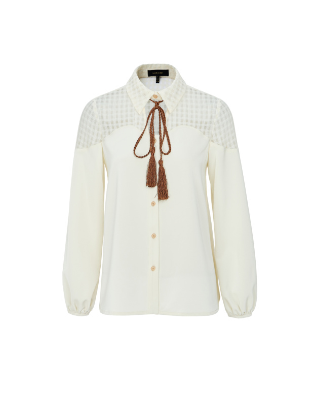 華夫餅上的楓糖，格子拼接流蘇襯衫