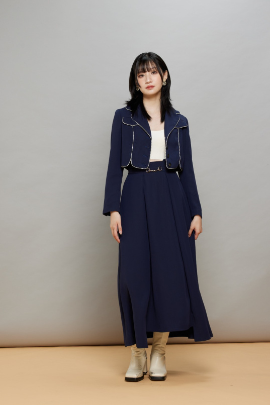 舞會邀請函,開岔造型出芽設計短版外套