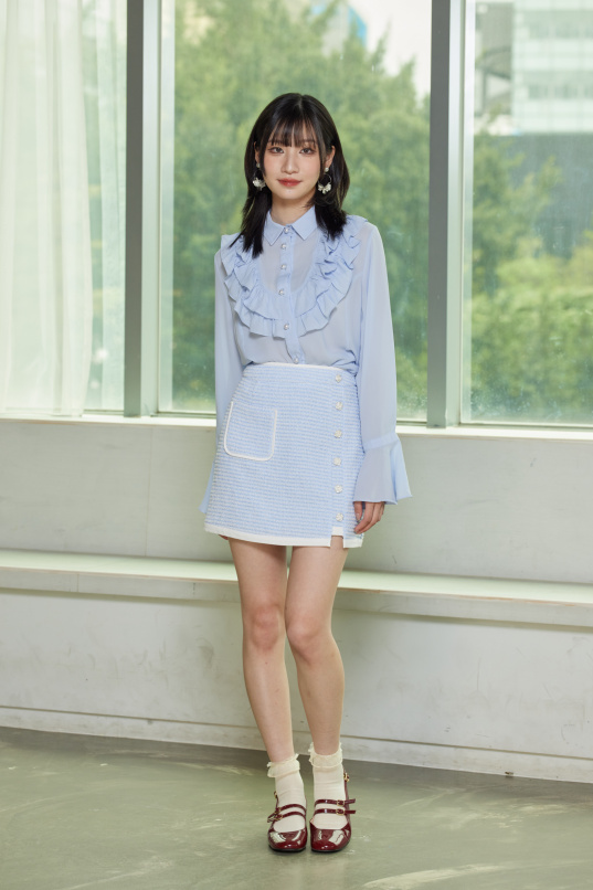 如初的片刻，包邊單口袋不對稱短裙