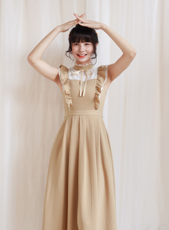 只有我自己，歐根紗拼接荷葉洋裝