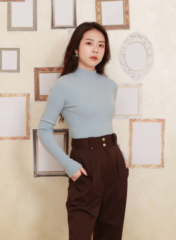 質感甄選，無縫小高領毛衣