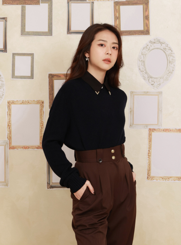 質感甄選，圓領雪花絨毛衣