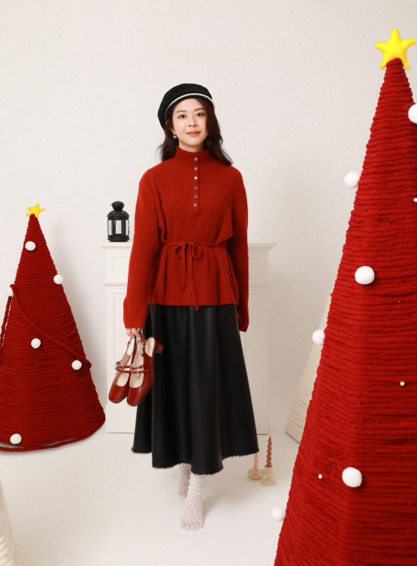 質感甄選，針織可綁長版上衣