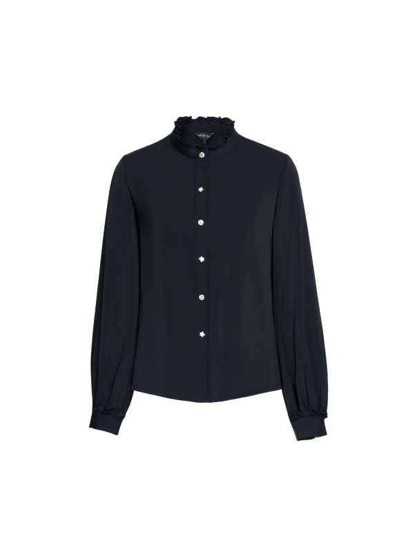 私藏記憶，復古荷葉高領襯衫