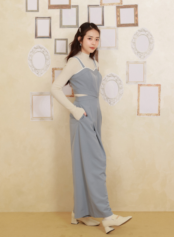 觀察者的視角，包邊交叉連身長褲