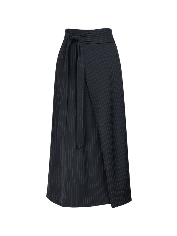 質感甄選，綁帶條紋長裙