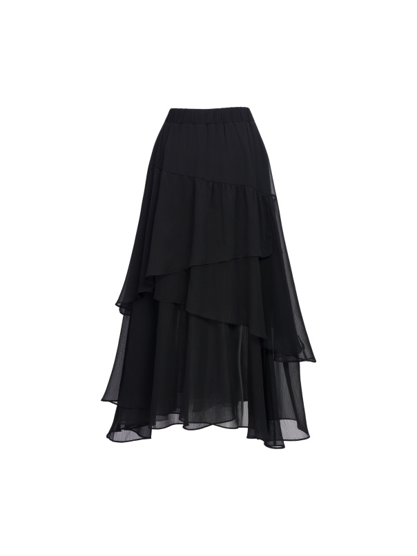 質感甄選，雪紡荷葉蛋糕裙